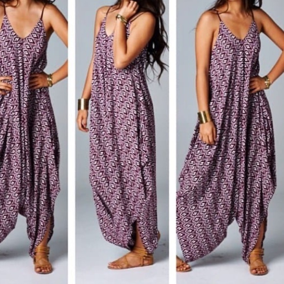 lovestitch Pants - Women's Purple Patterned Jumpsuit